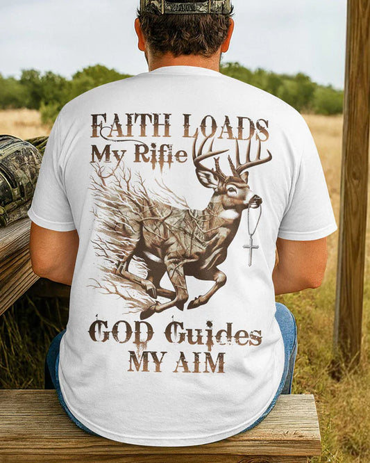BlueJose Faith Loads My Rifle Shirt, Personalized Hunting 3D Shirt - White