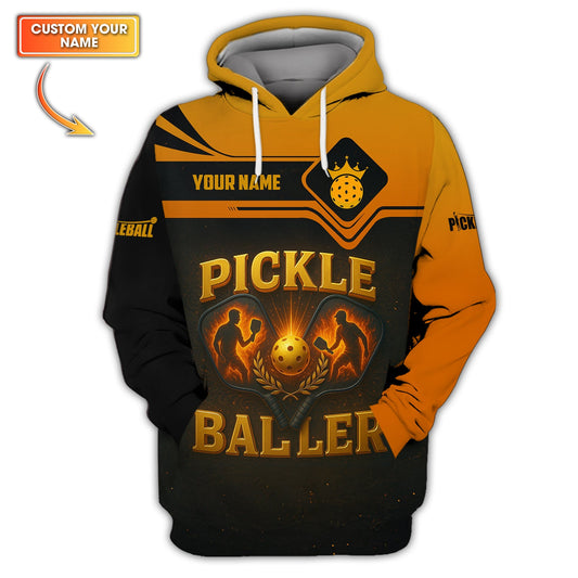 Pickleballer Shirt For Men, Custom Name Pickleball Polos, Shirt For Pickleball Lover
