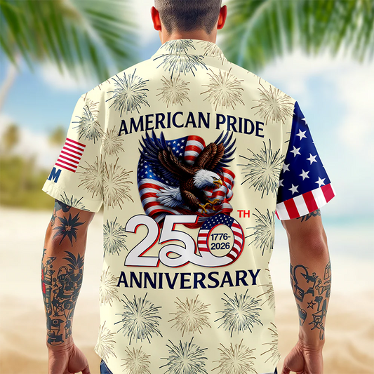 BlueJose Personalized American Pride Patriotic 250th Anniversary Eagle Hawaiian Shirt