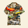 Bluejose Custom Photo Muscle Car Floral Pattern Hawaiian Shirt
