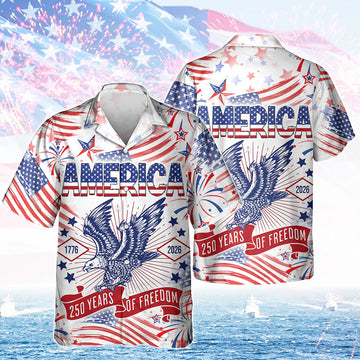BlueJose America 250 Years Of Freedom Hawaiian Shirt