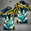 BlueJose Bowling And Pins 10000 Volt Throw Customized Name 3D Shirt (4 Colors)