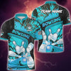 BlueJose Bowling And Pins Abstract Grunge and Multicolor Personalized Name, Team Name 3D Shirt