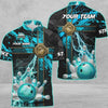 BlueJoses Bowling And Pins Abstract Grunge Texture Cross Multicolor Personalized Name, Team Name 3D Shirt
