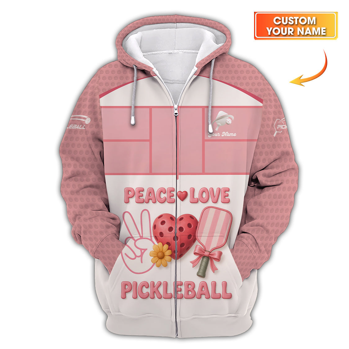 Peace Love Pickleball Polos, Personalized Name Funny Pickleball Shirt, Pickleball Outfit Women’s