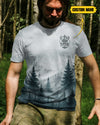 BlueJose In the Woods I Hunt In the Cross I Trust Custom Name Shirt, Personalized Hunting 3D Shirt