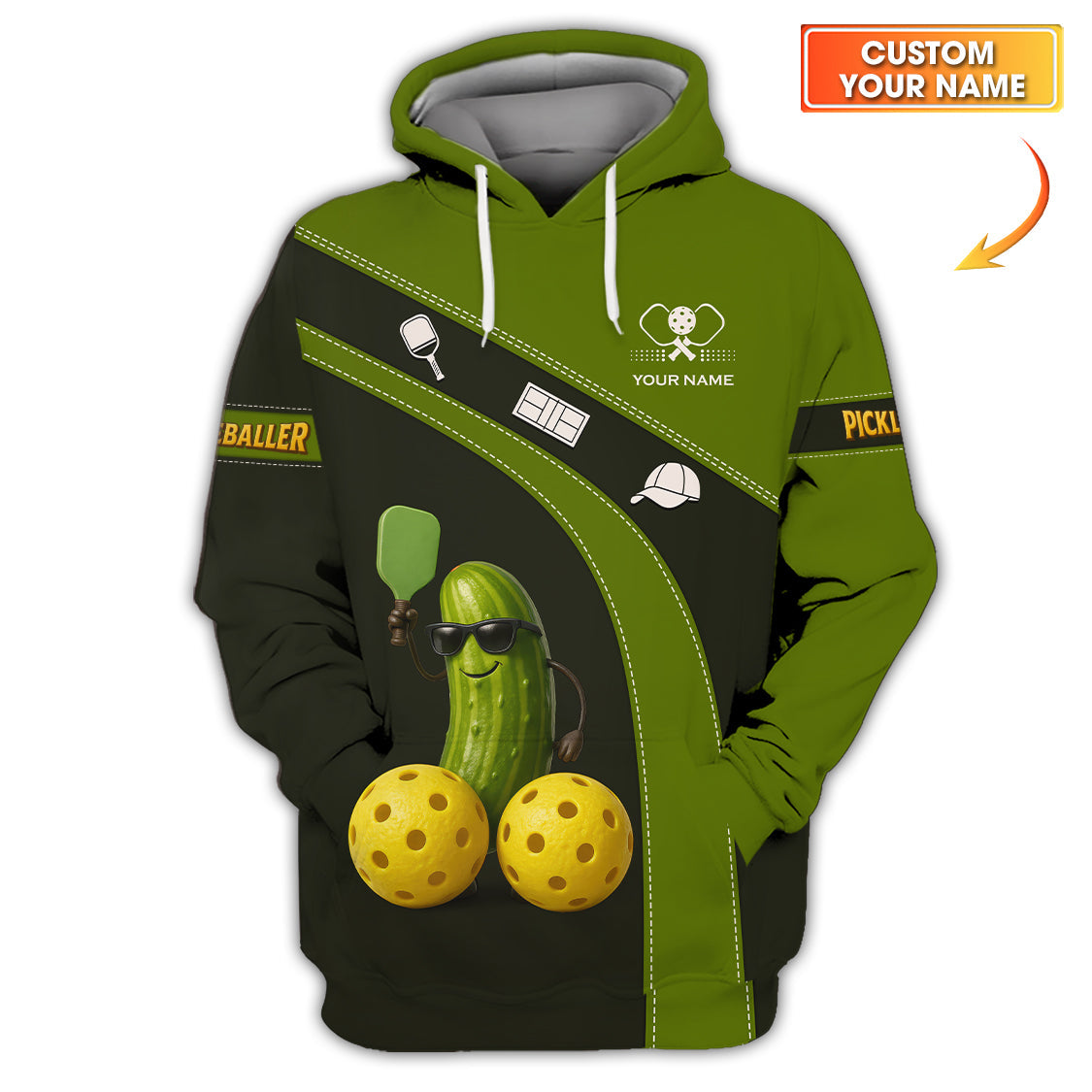 Funny Pickleball Shirt For Men's, Pickleballer Custom Name Shirts, Gift For Pickleball Lovers