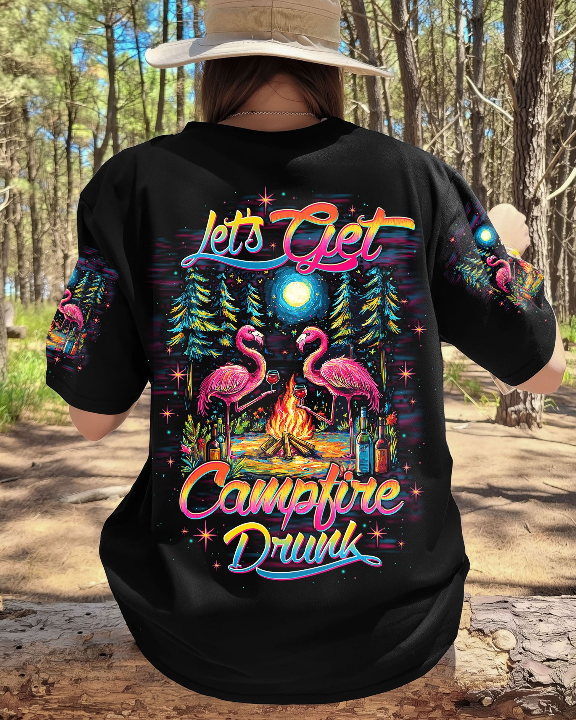 LET'S GET CAMPFIRE DRUNK FLAMINGO ALL OVER PRINT - TLTW1009252