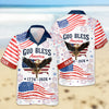 BlueJose Custom Name Patriotic 250th Anniversary God Bless America Eagle Hawaii Shirt