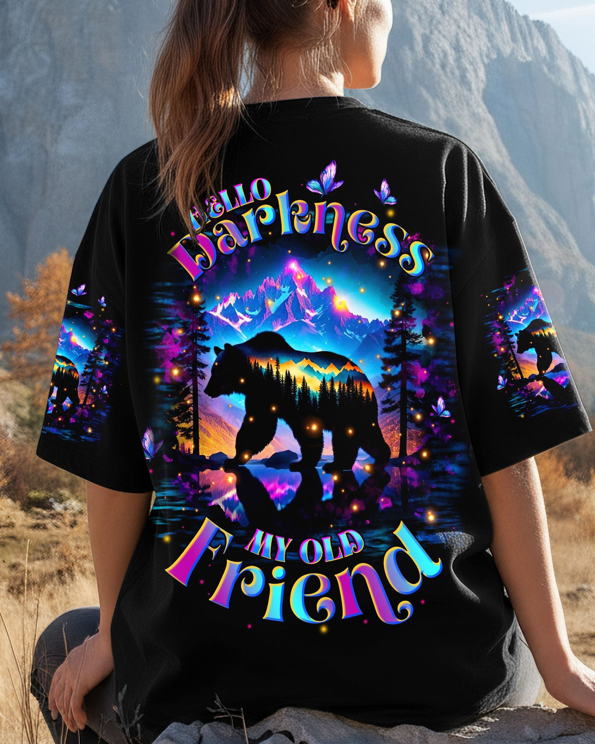 HELLO DARKNESS MY OLD FRIEND BEAR ALL OVER PRINT - TLTW0411253