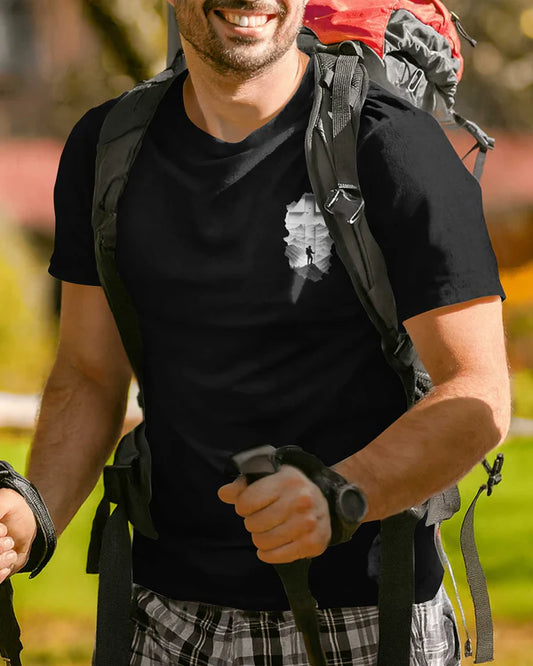 BlueJose I Lift Up My Eyes To The Mountains Personalized Hiking 3D Shirt - Black