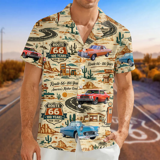 BlueJose Custom Car Photo Route 66 100 Years America's Mother Road Hawaii Shirt