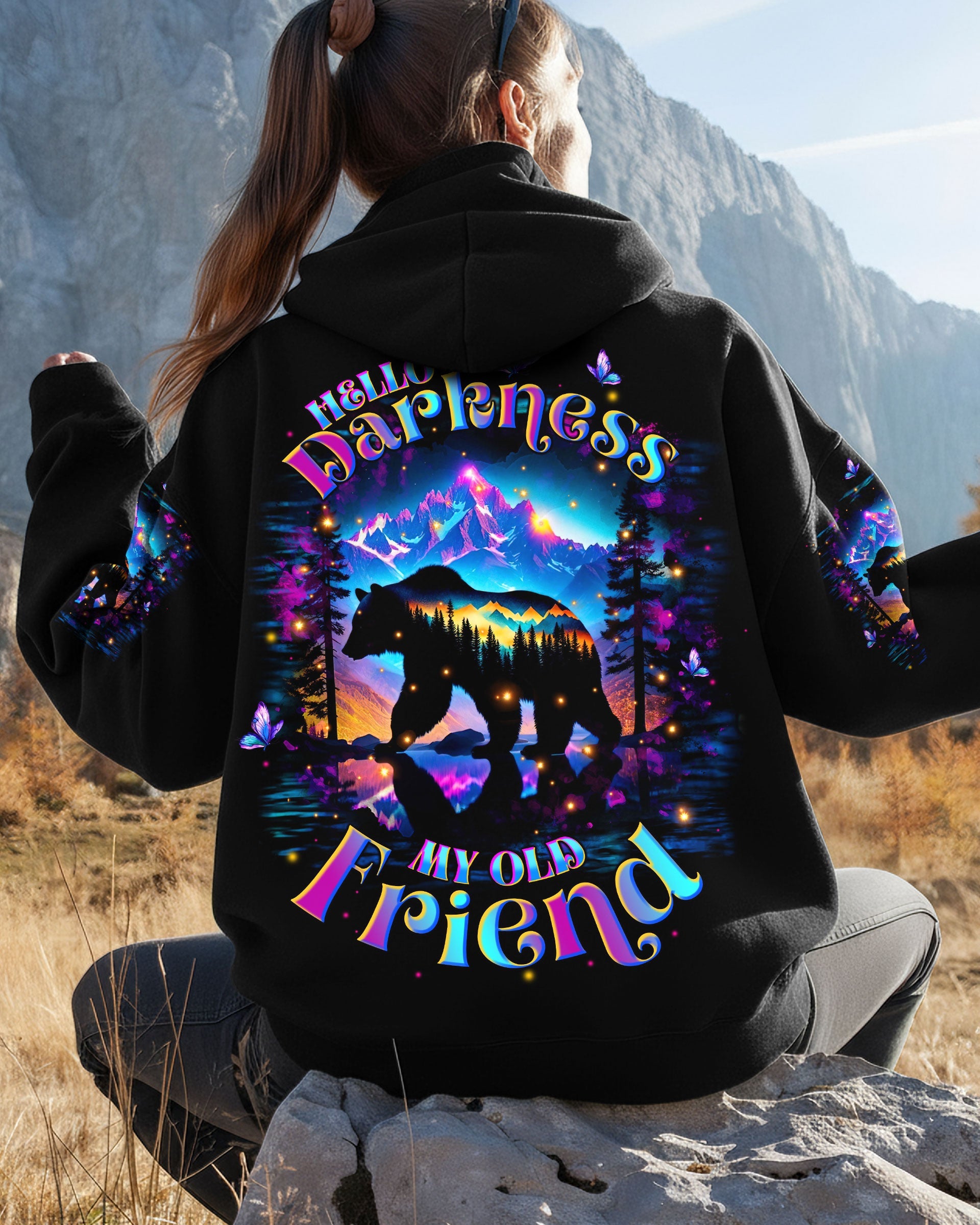 HELLO DARKNESS MY OLD FRIEND BEAR ALL OVER PRINT - TLTW0411253