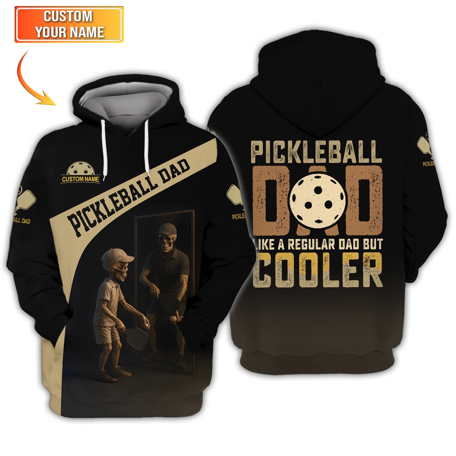Pickleball Dad Shirt – Like a Regular Dad But Cooler Custom Polo – Funny Pickleball Gift for Men