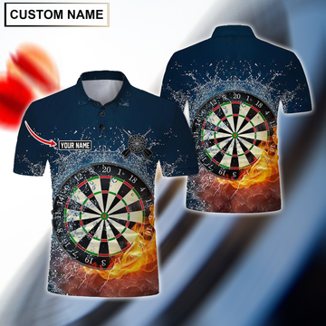 BlueJose Darts Fire And Water Personalized Name, Team Name 3D Shirt