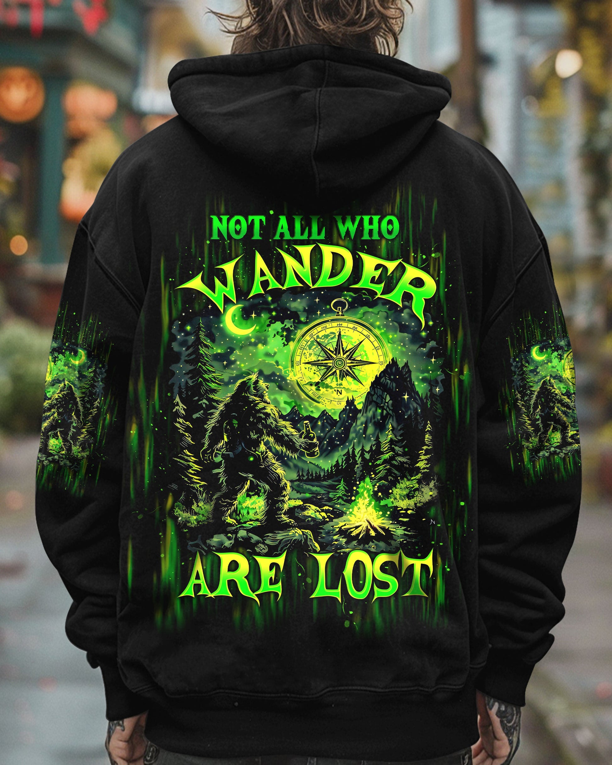 NOT ALL WHO WANDER ARE LOST BIGFOOT COMPASS ALL OVER PRINT -  TLTW1102253