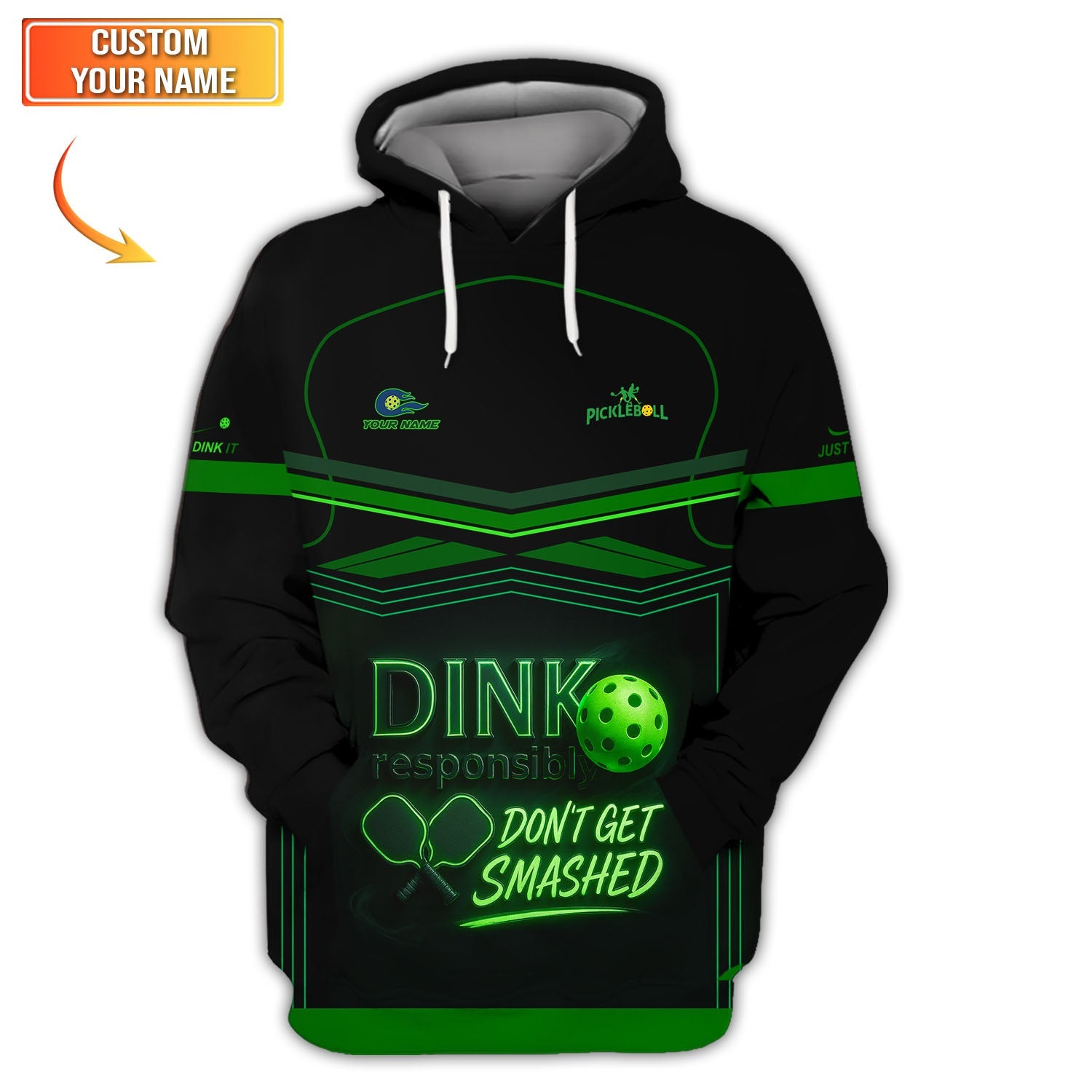 Funny Pickleball Shirt, Custom Name Pickleball Jersey, Dink Responsibly Pickleball Shirts