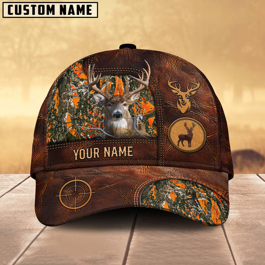BlueJose Deer Leather Target Multicolor Options Personalized Name 3D Cap
