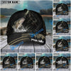 BlueJose Fishing Reaper Dark American Flag Personalized Name Classic 3D Cap (13 Breeds)
