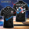 BlueJose Bowling US Black Flag Pattern Customized Name, Team Name 3D Shirt