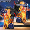 BlueJose Bowling And Pins Blazing America Customized Name, Team Name 3D Shirt