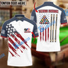 BlueJose Billiards US Flag Champion Pattern Personalized Name, Team Name Unisex Shirt