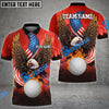 BlueJose Golf Fire Ball Eagle American Flag Customized Name, Team Name 3D Shirts (4 Colors)