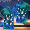 BlueJose Bowling And Pins Falling Road Abstract Grunge Customized Name 3D Shirt (4 Colors)