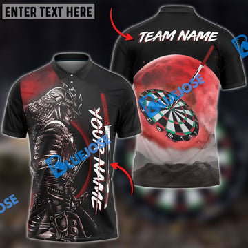 BlueJose Darts Moon Samurai Personalized Name, Team Name Shirt (4 Colors)