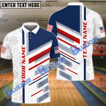 BlueJose Darts American Line Flag Personalized Name, Team Name Shirt