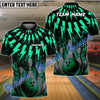 BlueJose Bowling And Pins Thunder Rain Flame Customized Name 3D Shirt ( 6 Colors)