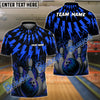 BlueJose Bowling And Pins Thunder Rain Flame Customized Name 3D Shirt ( 6 Colors)