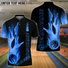 BlueJose Bowling And Pins Flame Customized Name 3D Shirt (6 Colors)