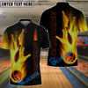 BlueJose Bowling And Pins Flame Customized Name 3D Shirt (6 Colors)