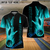 BlueJose Bowling And Pins Flame Customized Name 3D Shirt (6 Colors)