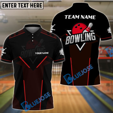 BlueJose Bowling And Pins Sport Basic Customized Name 3D Shirt ( 5 Colors)