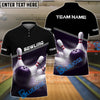 BlueJose Bowling And Pins Basic White Black Customized Name 3D Shirt ( 6 Colors)