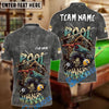 BlueJose Billiards Ball 8 & 9 Pool Sharks Washed Pattern Personalized Name Shirt (4 Colors)