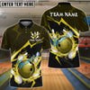 BlueJose Bowling And Pins Thunder Strike Down Customized Name Shirt For Women (6 Colors)