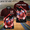 BlueJose Bowling And Pins Thunder Strike Down Customized Name Shirt For Women (6 Colors)