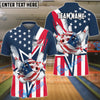 BlueJose Bowling American Flag Star Customized Name, Team Name 3D Shirt