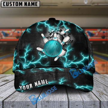BlueJoses Bowling And Pins The Power Of The God Of Thunder Multicolor Personalized Name Cap