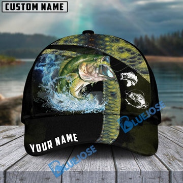 Bluejose Bass Fishing Skinfish Texure Pattern Personalized Cap