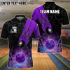 BlueJose Bowling And Pins Crashing Meteor Customized Name, Team Name 3D Shirt (4 Colors)