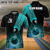 BlueJose Bowling And Pins Crashing Meteor Customized Name, Team Name 3D Shirt (4 Colors)
