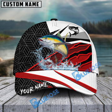 Bluejose Tuna Fishing Red White Scratch Sport Personalized Cap
