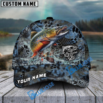Bluejose Trout Fishing Blue Kryptek Camo Personalized Cap