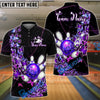 BlueJose Bowling And Pins Butterfly Flow Customized Name, Team Name 3D Shirt (4 Colors)