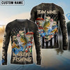 Bluejose Walleye Fishing American Flag Camo Cross Gear Custom Name & Team Name 3D Shirts
