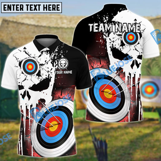 BlueJoses Archery Punishing Skull Multicolor Customized Name 3D Shirt (6 Colors)